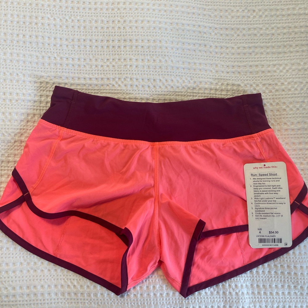 lululemon Speed Short Sz 4 in Flare Light Deep Plum NWT